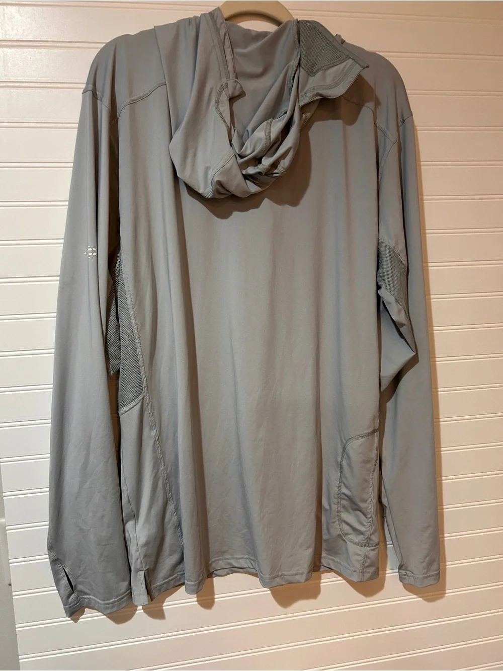 ExOfficio Men’s 2XL Light Gray Performance Hooded Quarter-Zip  Sun Protection